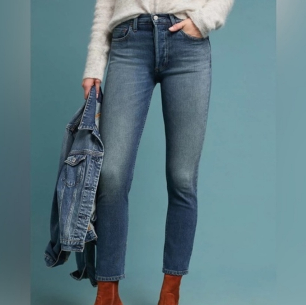 Anthro Boyish Blake Mid Rise Cropped Skinny Jean 28 Philadelphia Story